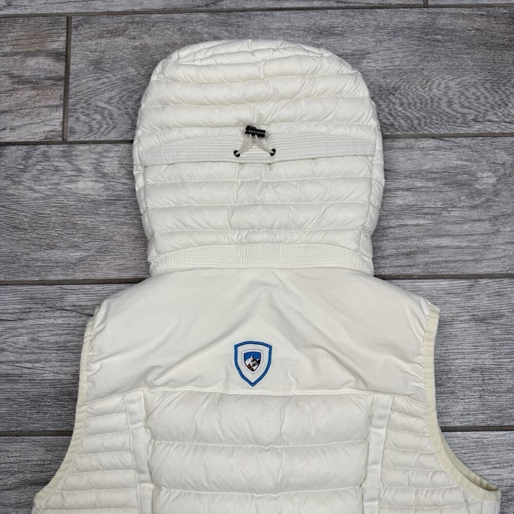 Kuhl Projekt Vest Womens Size Small White Goose Down Puffer Hooded Zip Pockets - Picture 12 of 16